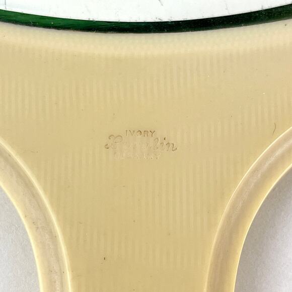 Art Deco Vanity Beveled Mirror and Brush Set Pyralin Bakelite - Picture 4 of 8